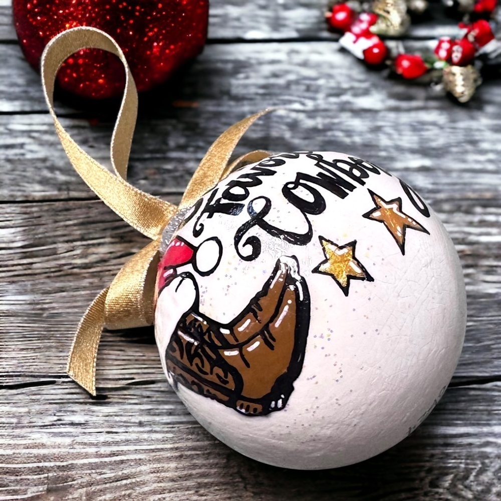 Santa's Favorite Cowboy Holiday Ornament - Saddle Up for a Country Christmas! - Picture 10 of 12